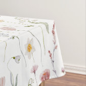 Dusty Pink Watercolor Wildflower テーブルクロス (インサイチュ)