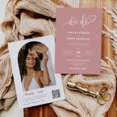 Dusty Pink We Do Boho's QR Code 結婚 Arch Photo 招待状