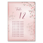 Dusty Pink Wedding Guest Names  テーブルナンバー (裏面)