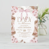  Dusty Pink Whimsical Baby Shower  招待状 (スタンド正面)
