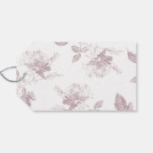 Dusty Pink White Roses Floral Thank You Wedding ギフトタグ (裏面横)