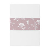 Dusty Pink White Roses Floral Wedding  招待状ベリーバンド (裏面例)