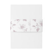 Dusty Pink White Roses Minimalist Wedding 招待状ベリーバンド (裏面例)