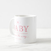 Dusty Pink Wildflower Baby Announcement Coffee Mug コーヒーマグカップ (正面左)