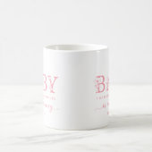 Dusty Pink Wildflower Baby Announcement Coffee Mug コーヒーマグカップ (中央)