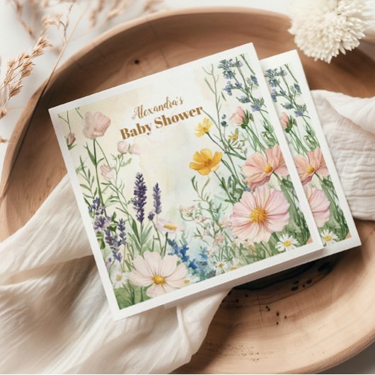 Dusty Pink Wildflower Baby in Bloom スタンダードカクテルナプキン