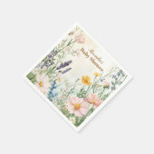 Dusty Pink Wildflower Baby in Bloom スタンダードカクテルナプキン (角)