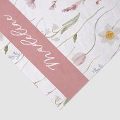 Dusty Pink Wildflower Watercolor Monogram 薄葉紙 (詳細)