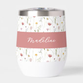 Dusty Pink Wildflower Watercolor Monogram Name (正面)