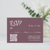 Dusty Plum Line Art Botanical Wedding Details 出欠カード (スタンド正面)