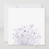 Dusty Purple Background Photo 結婚's Thank You 招待状 (裏面)