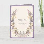 Dusty Purple Boho Wildflower QR Code Wedding 招待状 (正面)