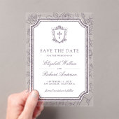 Dusty Purple Catholic Wedding Save the Date アクリル招待状 (インサイチュ (ポータブル))