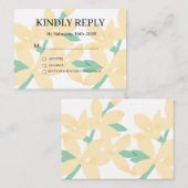 Dusty Purple Silver Gray Floral Rustic RSVP Card エンクロージャーカード (正面/裏面)