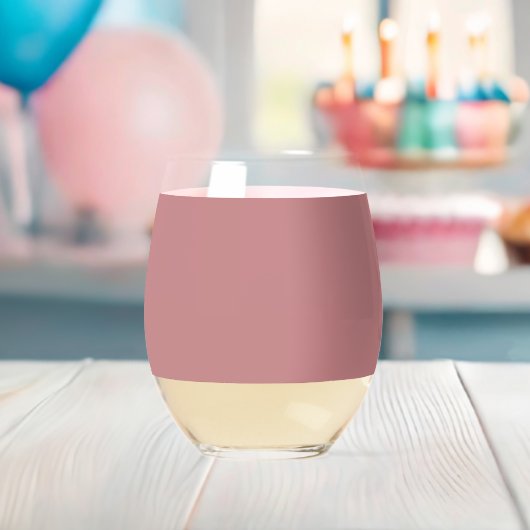 Dusty Rose ステムなしワイングラス (インサイチュ (ベビーシャワー))