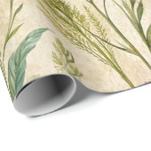 Dusty Rose and Sage Wildflower Botanical Scene ラッピングペーパー (ロールコーナー)