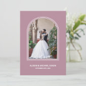Dusty Rose Arch Custom Photo Wedding Reception 招待状 (スタンド正面)