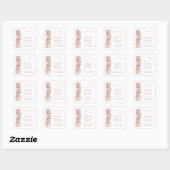 Dusty Rose Baby Blocks Baby Shower Favor Sticker スクエアシール (シート)