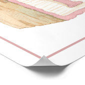 Dusty Rose Baby Blocks Baby Shower Welcome Poster ポスター (角)