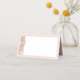 Dusty Rose Baby Blocks Blank Food Labels &  プレイスカード