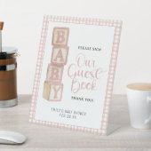 Dusty Rose Baby Blocks Please Sign Our Guest Book  台座サイン (インサイチュ)