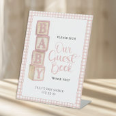 Dusty Rose Baby Blocks Please Sign Our Guest Book  台座サイン