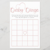 Dusty Rose Baby Shower Bingo Game Card チラシ (正面)