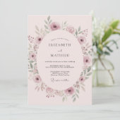 Dusty Rose Blossom Romance Wedding 招待状 (スタンド正面)