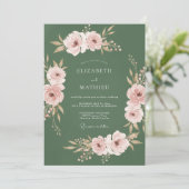 Dusty Rose Blossom Wedding 招待状 (スタンド正面)