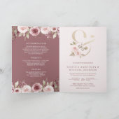 Dusty Rose Blush Floral Ampersand QR Code Wedding 招待状 (内部)