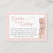Dusty Rose Books for Baby Card Baby Shower Insert エンクロージャーカード (正面)