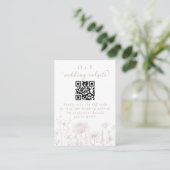 Dusty Rose Botanical Minimal Wedding Website QR エンクロージャーカード (スタンド正面)