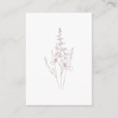 Dusty Rose Botanical Minimal Wedding Website QR エンクロージャーカード (裏面)