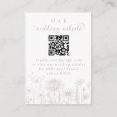 Dusty Rose Botanical Minimal Wedding Website QR エンクロージャーカード (正面)