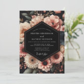 Dusty Rose Botanical Romance Wedding 招待状 (スタンド正面)