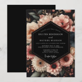 Dusty Rose Botanical Romance Wedding 招待状 (正面/裏面)
