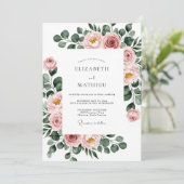 Dusty Rose Botanical Spring Wedding 招待状 (スタンド正面)