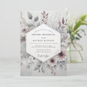 Dusty Rose Botanical Whimsical Wedding 招待状 (スタンド正面)