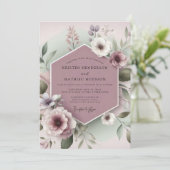 Dusty Rose Botanical Whimsy Wedding 招待状 (スタンド正面)