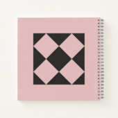 Dusty Rose & Charcoal Black Geometric Notebook ノートブック (裏面)