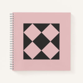 Dusty Rose & Charcoal Black Geometric Notebook ノートブック