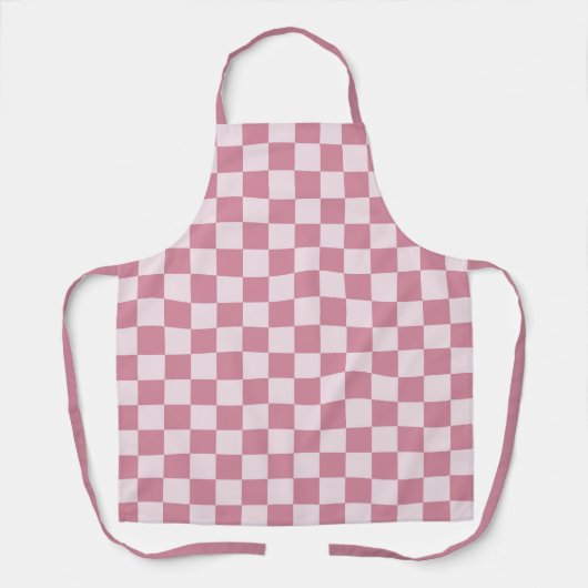 Dusty rose checkerboard pattern エプロン (正面)