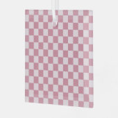 Dusty rose checkerboard pattern ガラスオーナメント (正面左)