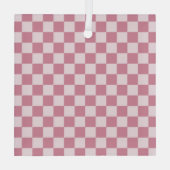 Dusty rose checkerboard pattern ガラスオーナメント (裏面)