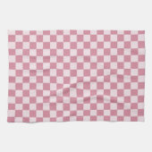 Dusty rose checkerboard pattern キッチンタオル (横)