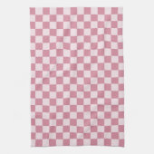 Dusty rose checkerboard pattern キッチンタオル (縦)