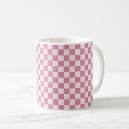 Dusty rose checkerboard pattern コーヒーマグカップ