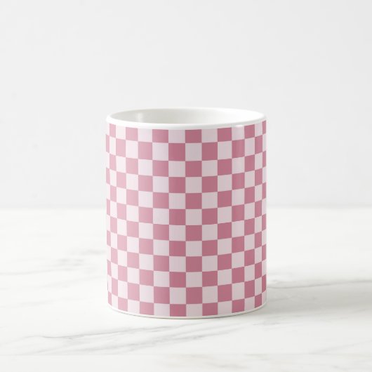 Dusty rose checkerboard pattern コーヒーマグカップ (中央)