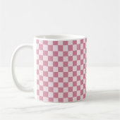 Dusty rose checkerboard pattern コーヒーマグカップ (左)