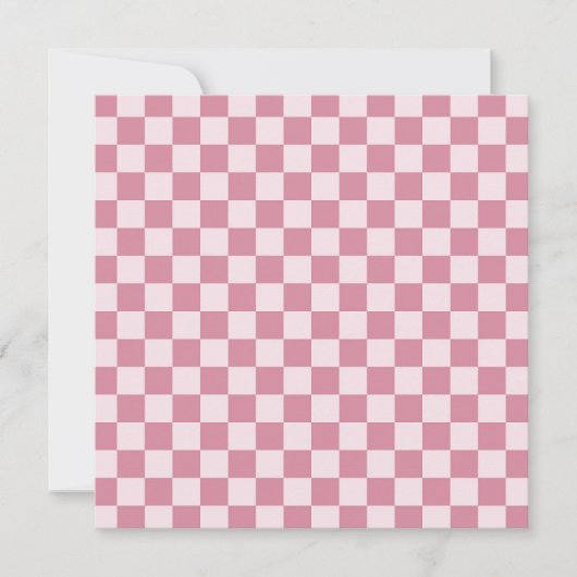 Dusty rose checkerboard pattern サンキューカード (正面)